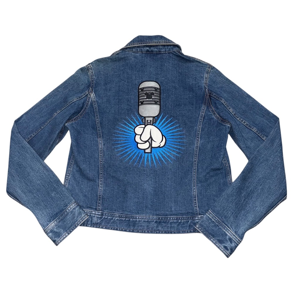 Disney Parks Hollywood Studios American Idol Denim Jean Jacket Microphone Size S